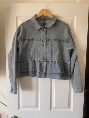 Crazy Train Light Blue Denim Peplum Jean Jacket